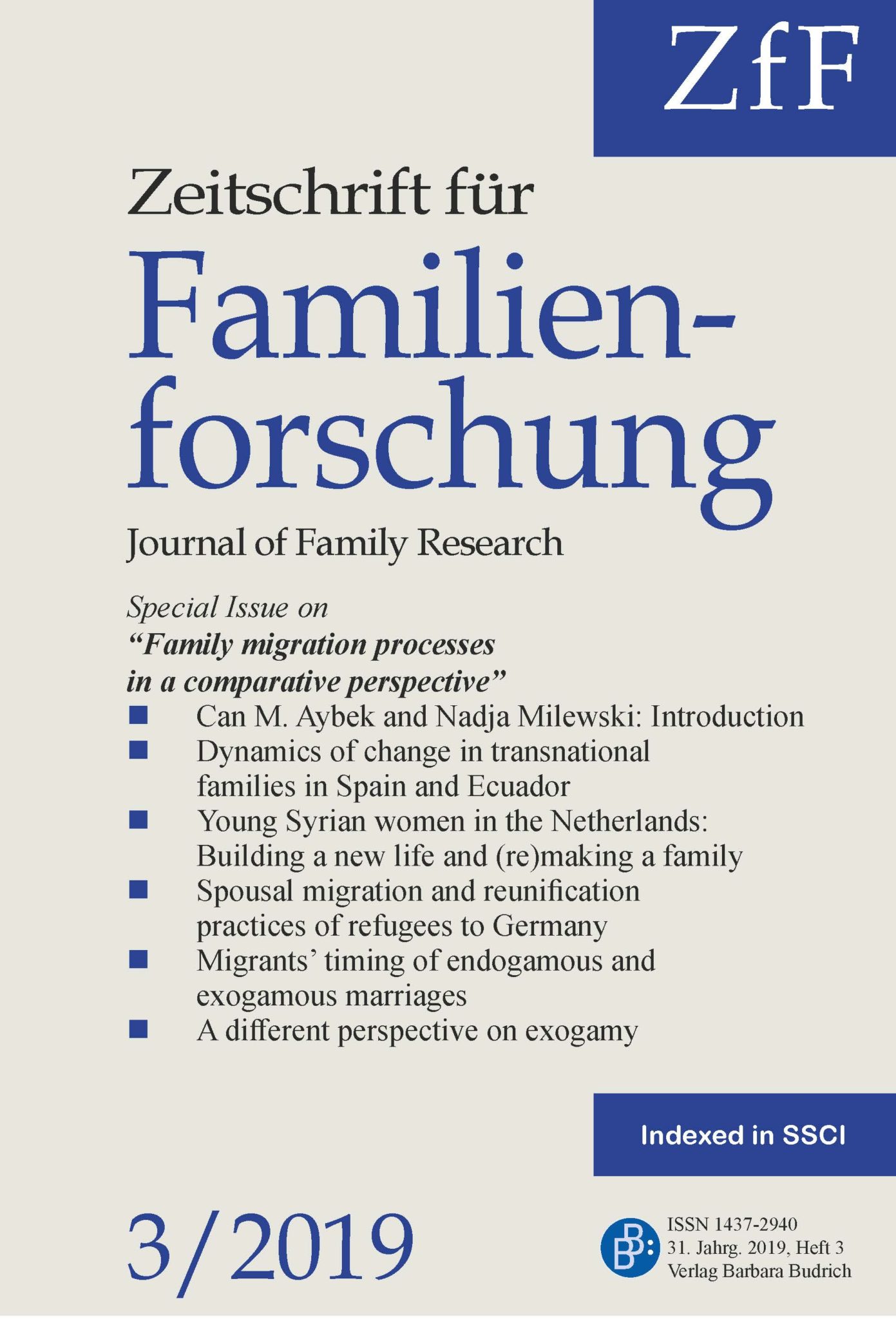 ZfF – Zeitschrift für Familienforschung | Journal of Family Research