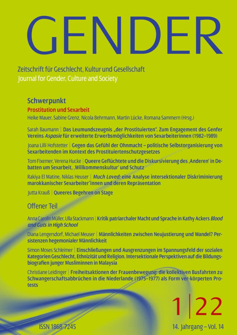 GENDER – Zeitschrift für Geschlecht, Kultur und Gesellschaft 1-2022: Prostitution und Sexarbeit