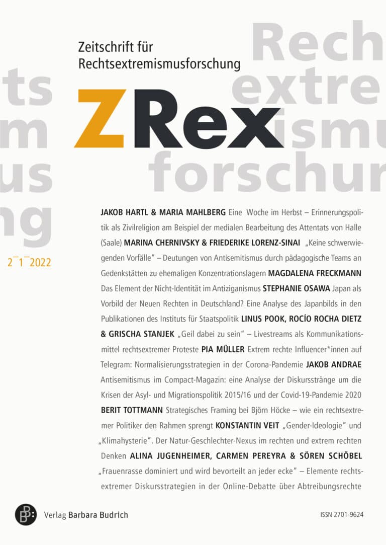 ZRex – Zeitschrift für Rechtsextremismusforschung 1-2022: Freie Beiträge