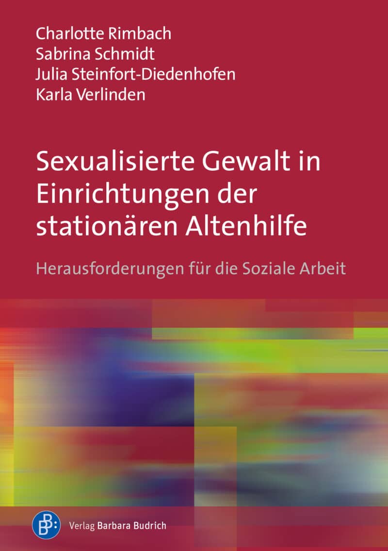 Cover: "Sexualisierte Gewalt in Einrichtungen der stationären Altenhilfe"; farbige Formen