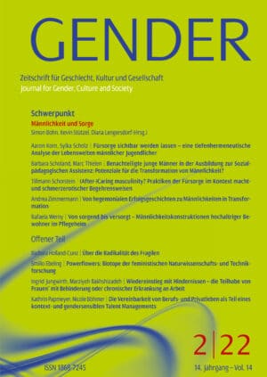GENDER – Zeitschrift für Geschlecht, Kultur und Gesellschaft 2-2022: Männlichkeit und Sorge