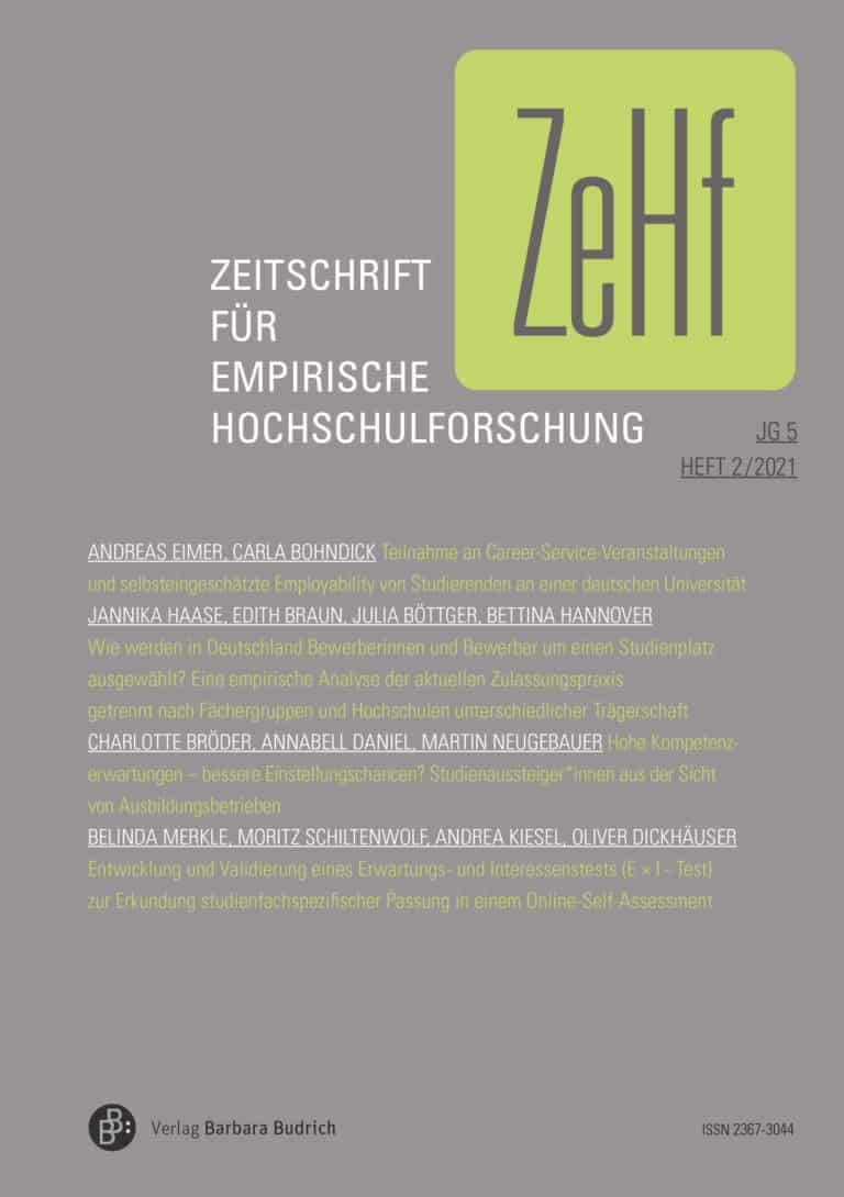 ZeHf – Zeitschrift für empirische Hochschulforschung 2-2021: Freie Beiträge