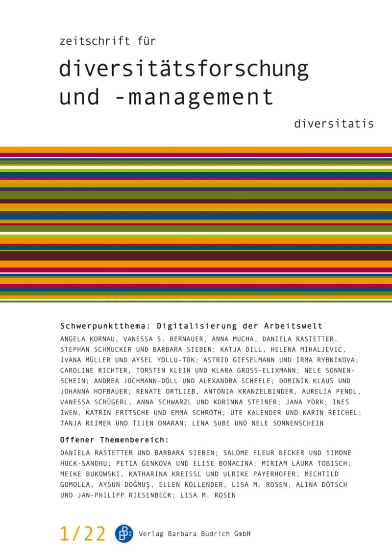 ZDfm – Zeitschrift für Diversitätsforschung und -management 1-2022: Digitalisierung der Arbeitswelt
