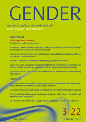 GENDER – Zeitschrift für Geschlecht, Kultur und Gesellschaft 3-2022: Ernährungspraxis im Wandel