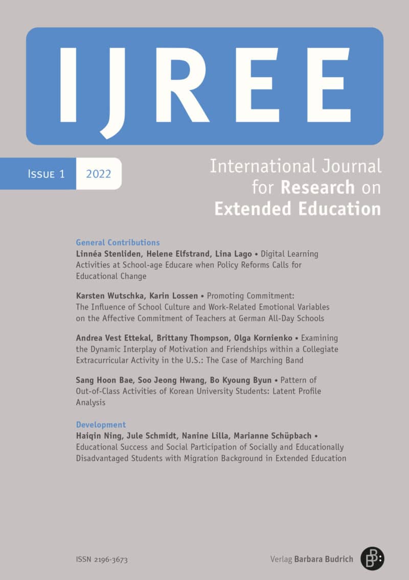 IJREE – International Journal for Research on Extended Education 1-2022: Free Contributions