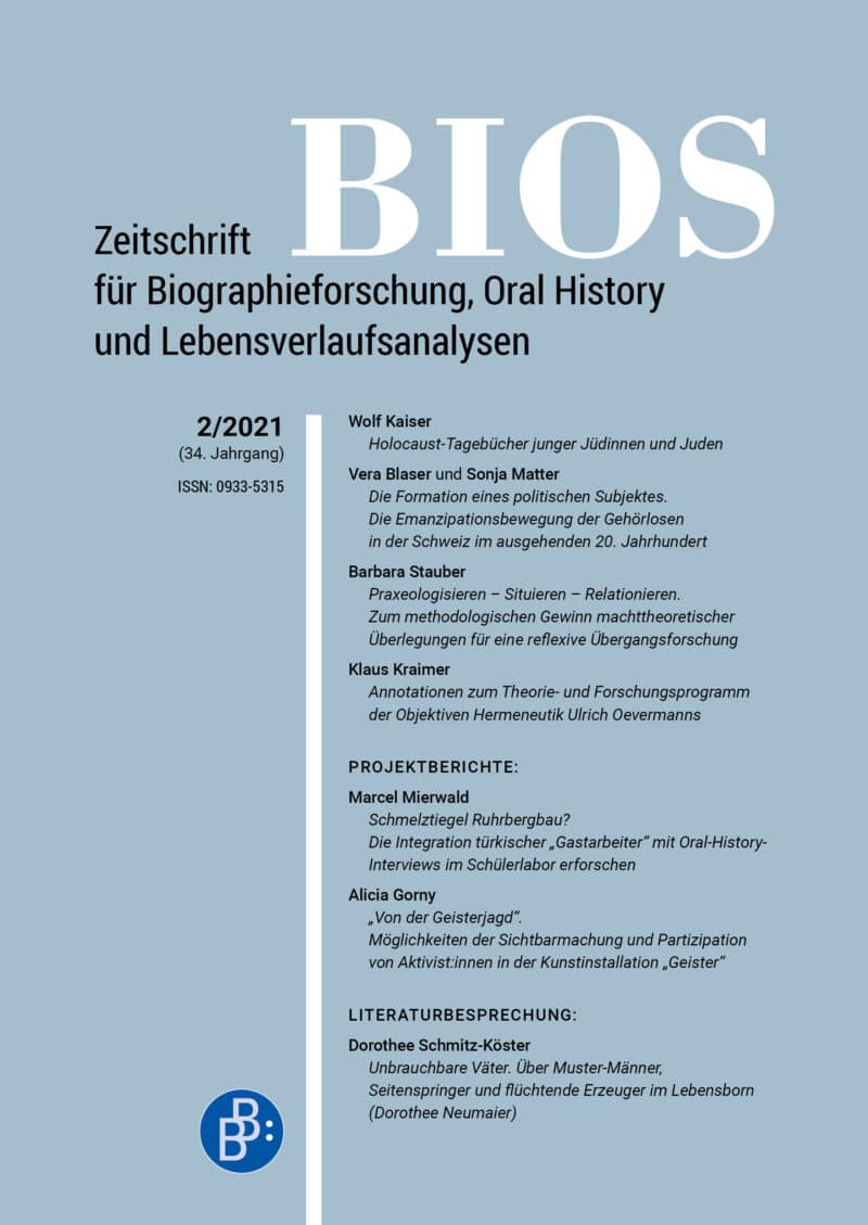 BIOS – Zeitschrift für Biographieforschung, Oral History und Lebensverlaufsanalysen 2-2021: Freie Beiträge