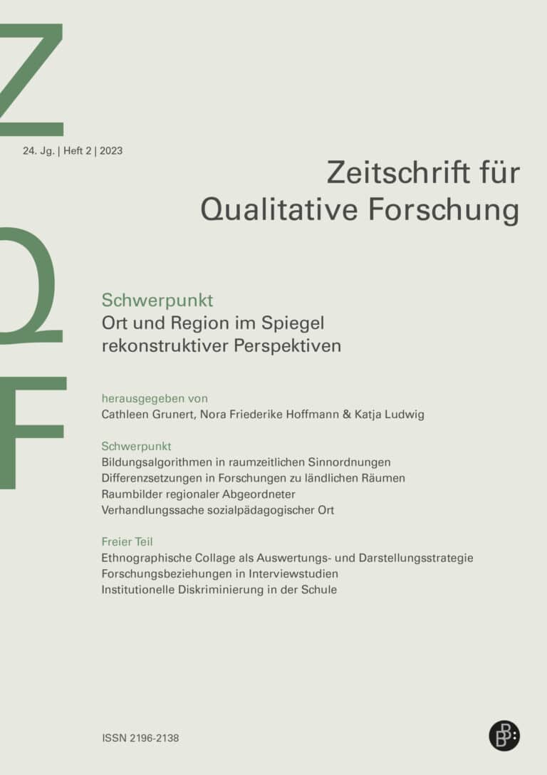 ZQF – Zeitschrift für Qualitative Forschung 2-2023: Ort und Region im Spiegel rekonstruktiver Perspektiven