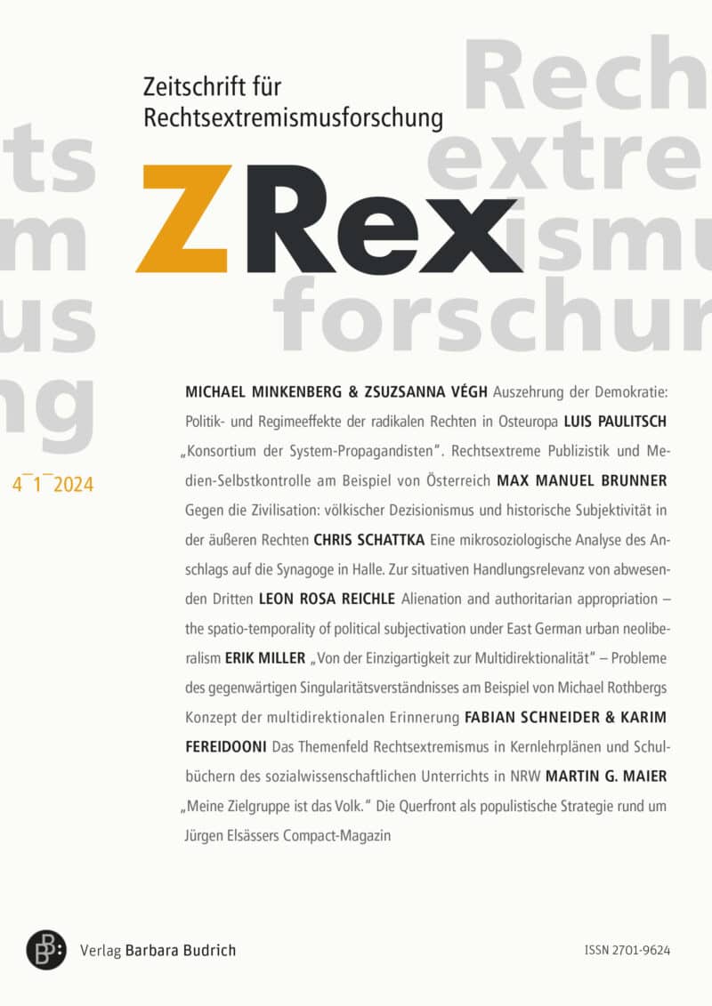 ZRex – Zeitschrift für Rechtsextremismusforschung 1-2024: Freie Beiträge