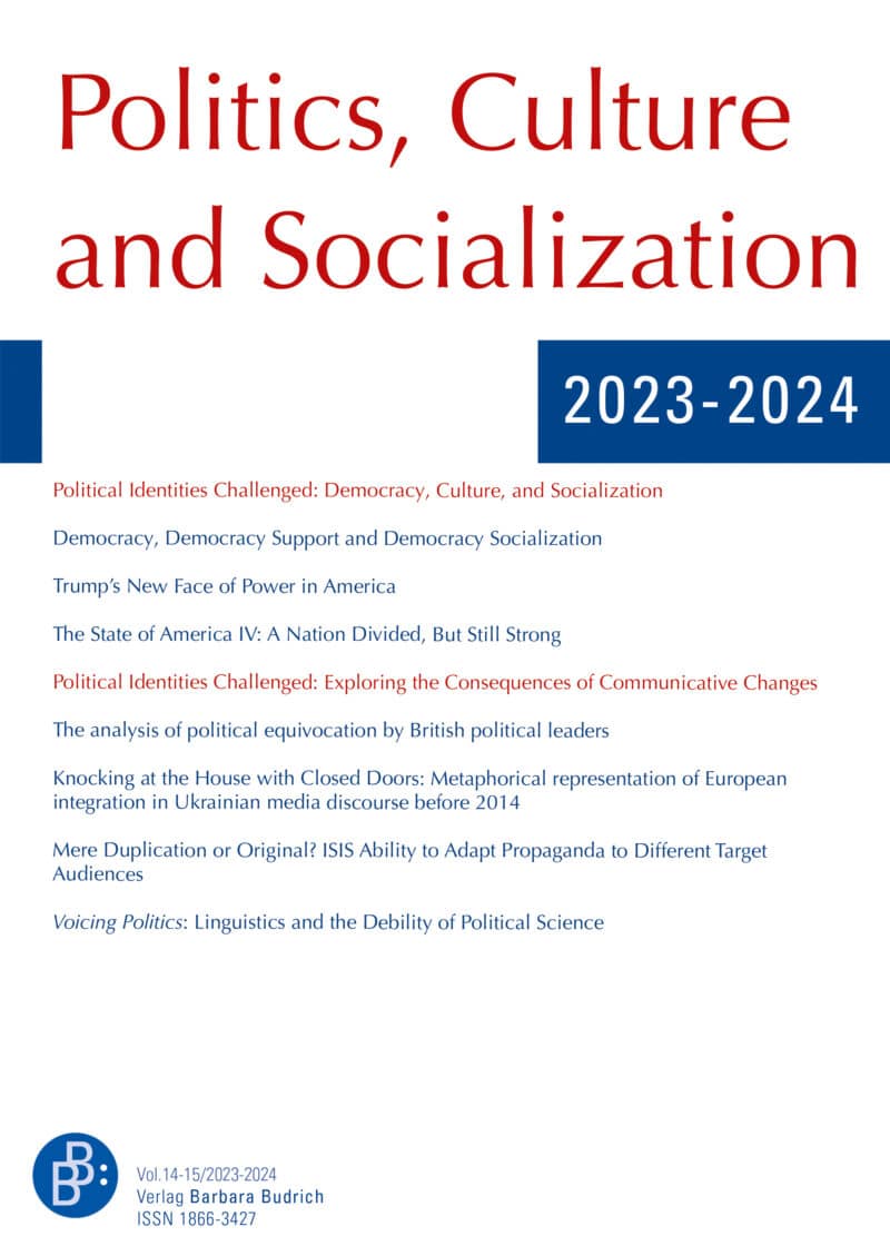 PCS – Politics, Culture and Socialization 2023-2024: Special Issues