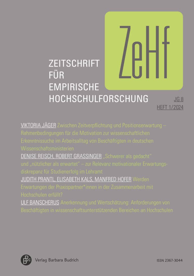 ZeHf – Zeitschrift für empirische Hochschulforschung 1-2024: Freie Beiträge