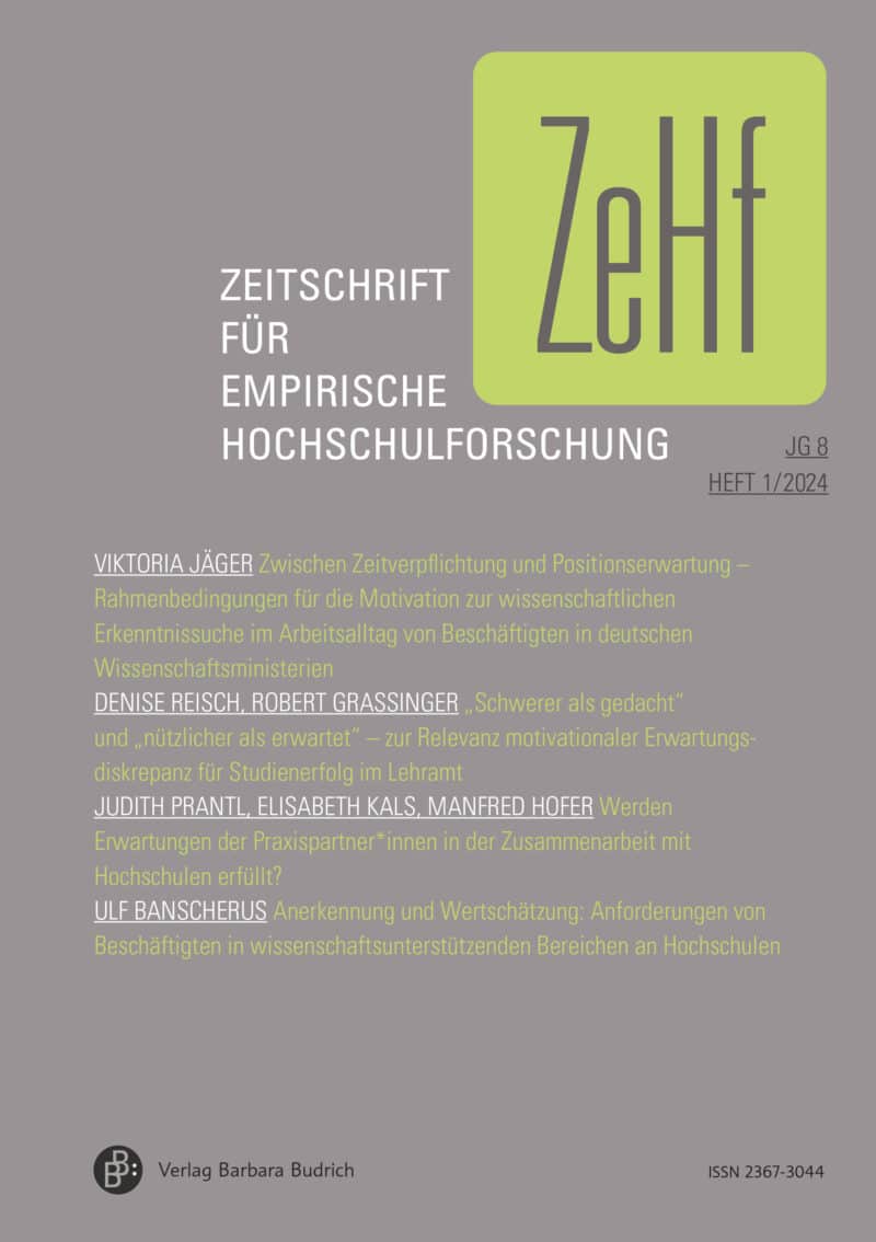 ZeHf – Zeitschrift für empirische Hochschulforschung 1-2024: Freie Beiträge
