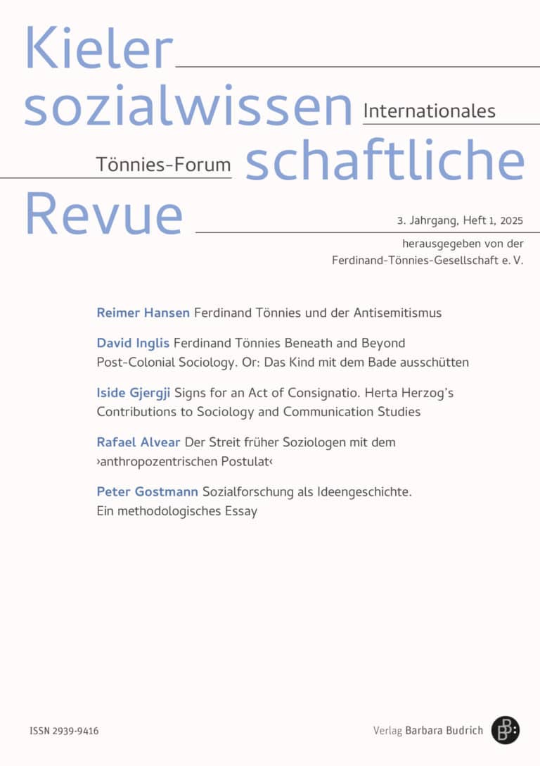 Kieler sozialwissenschaftliche Revue 1-2025: Freie Beiträge