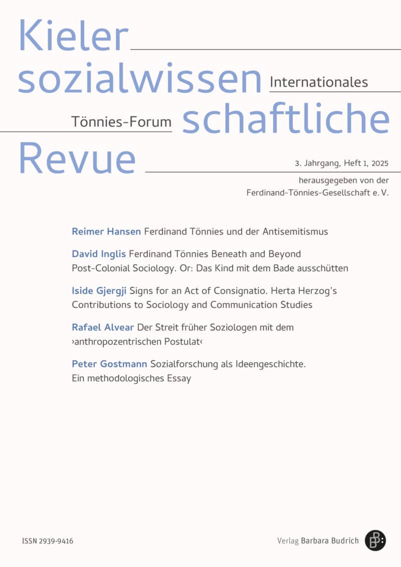 Kieler sozialwissenschaftliche Revue 1-2025: Freie Beiträge