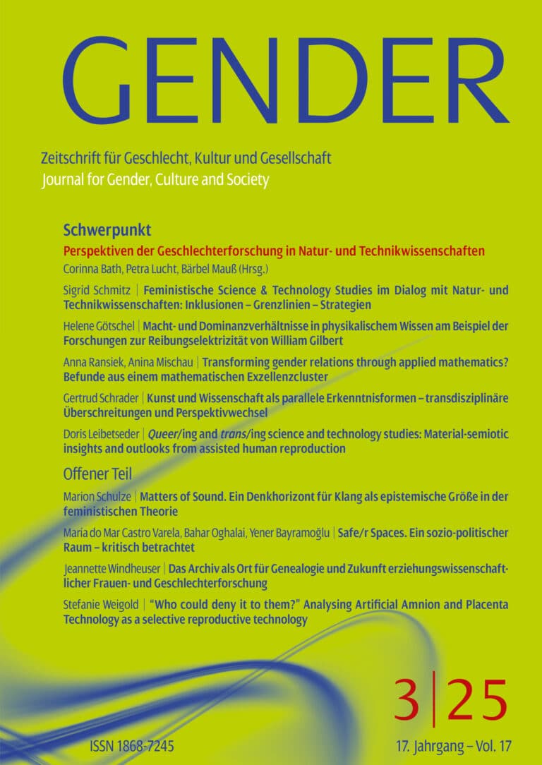 GENDER – Zeitschrift für Geschlecht, Kultur und Gesellschaft 3-2025: Perspektiven der Geschlechterforschung in Natur- und Technikwissenschaften