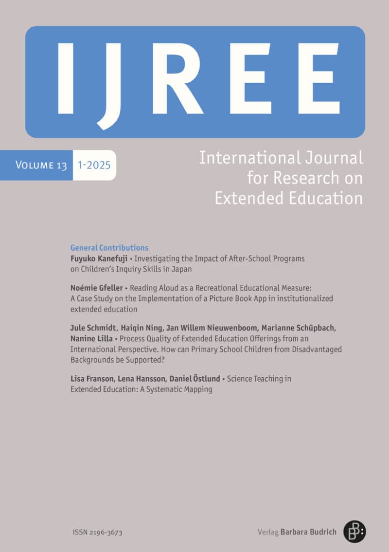 IJREE – International Journal for Research on Extended Education 1-2025: Free Contributions