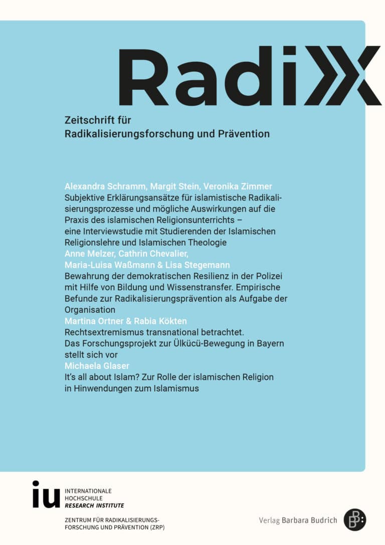 RadiX – Zeitschrift für Radikalisierungsforschung und Prävention 2-2025: Freie Beiträge