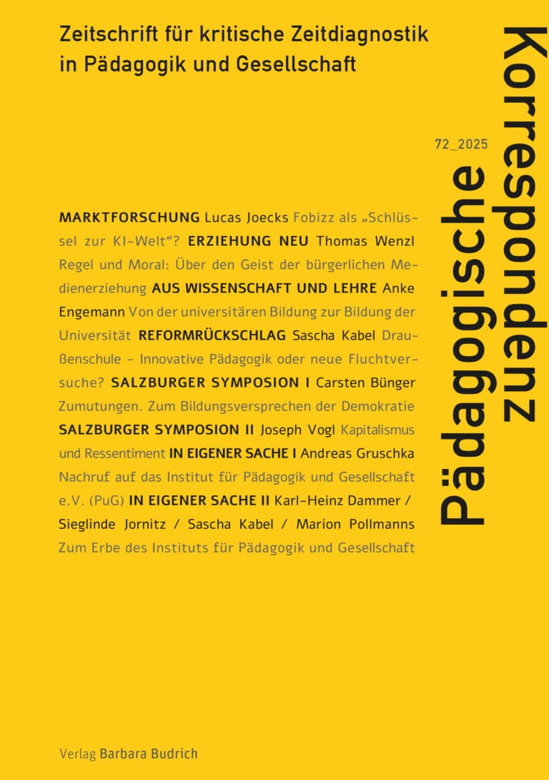 Pädagogische Korrespondenz 72 (2-2025): Freie Beiträge