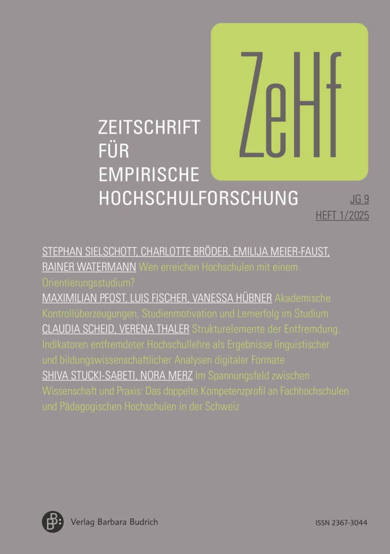 ZeHf – Zeitschrift für empirische Hochschulforschung 1-2025: Freie Beiträge