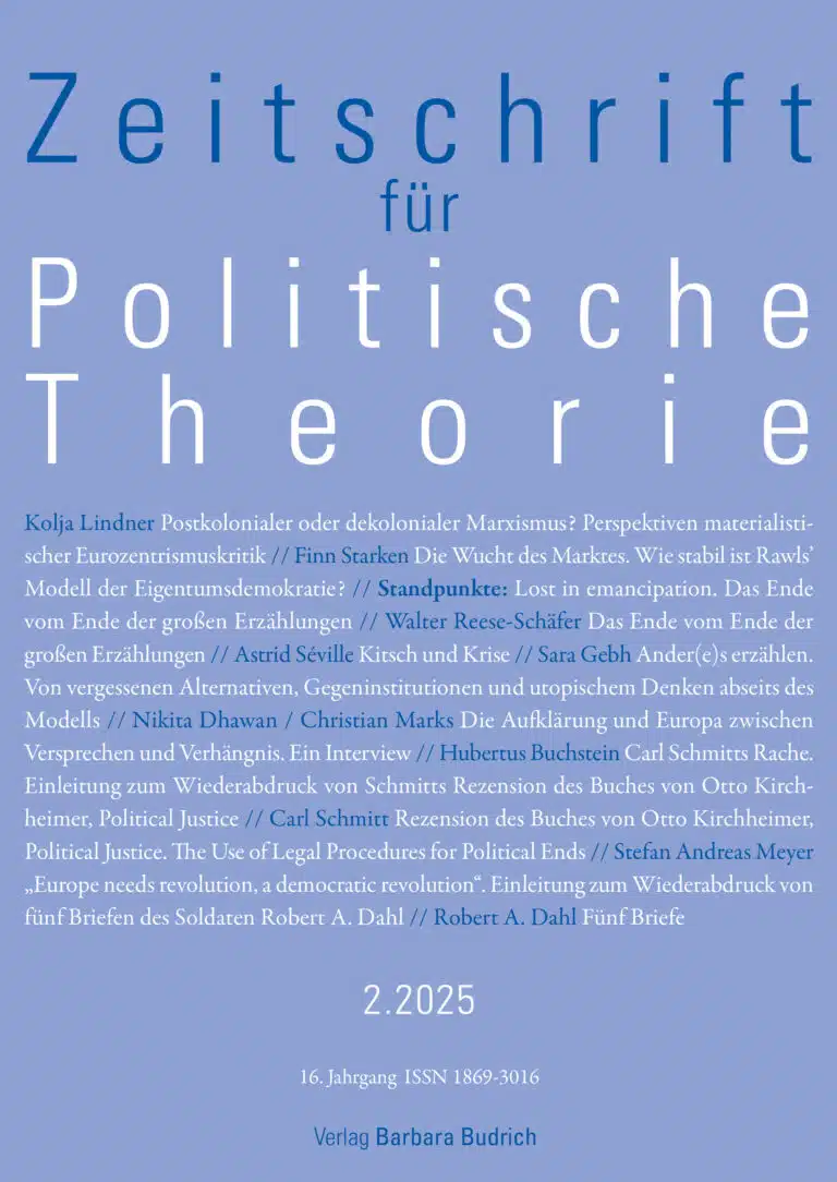 ZPTh – Zeitschrift für Politische Theorie 2-2025: Freie Beiträge