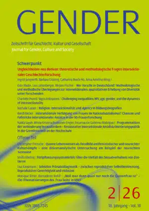 GENDER – Zeitschrift für Geschlecht, Kultur und Gesellschaft 2-2026: Ungleichheiten neu denken: theoretische und methodologische Fragen intersektionaler Geschlechterforschung