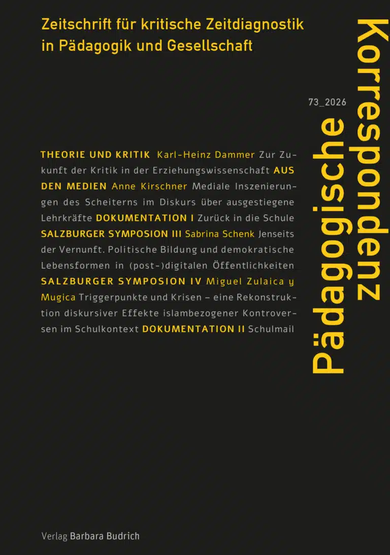 Pädagogische Korrespondenz 73 (1-2026): Freie Beiträge